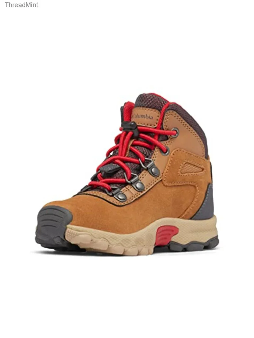 Columbia Boys Hiking Boots Suede Leather Kids Mid-Top Toggle Lace